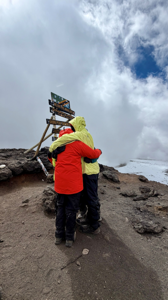 Dr. Sara hiking on Mount Kilimanjaro